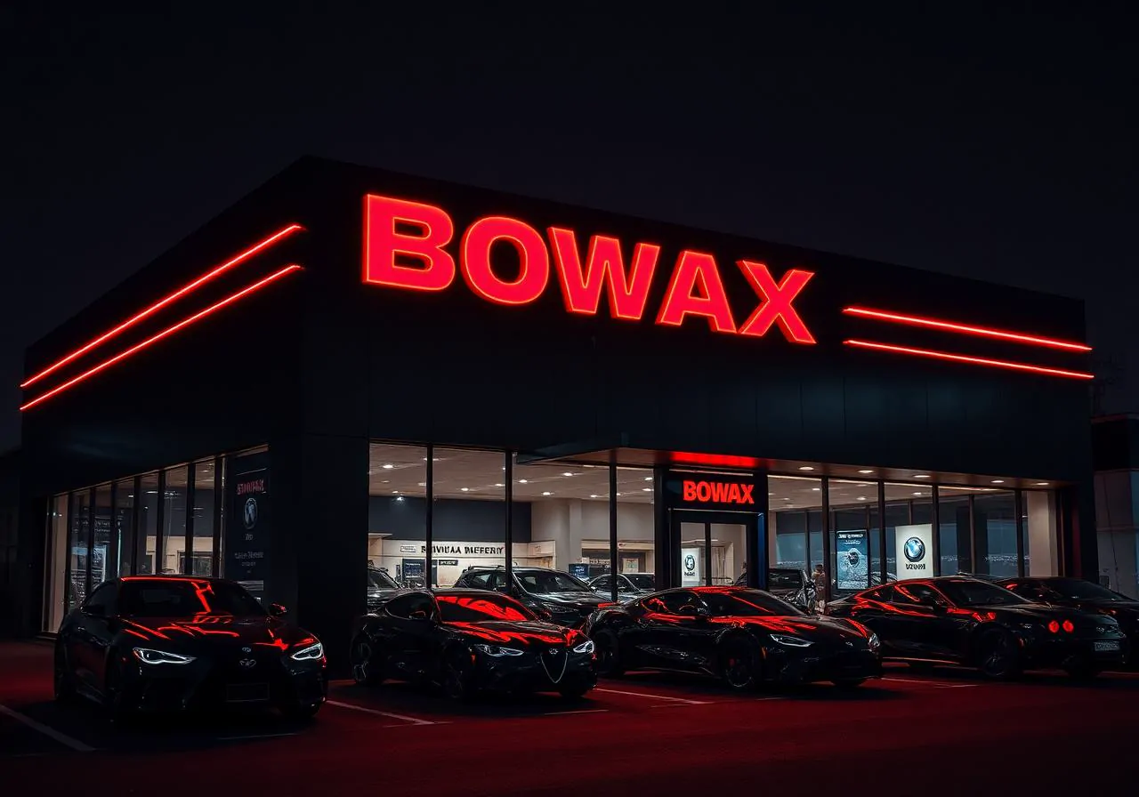 Bowax tabelası ve kurumsal kimlik uygulamasıyla işletme cephesi